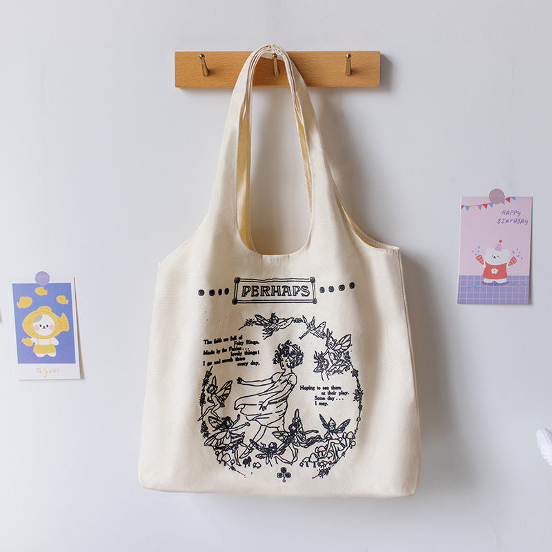 Women's Canvas Large Capacity Retro Artistic Portable Tote Bags