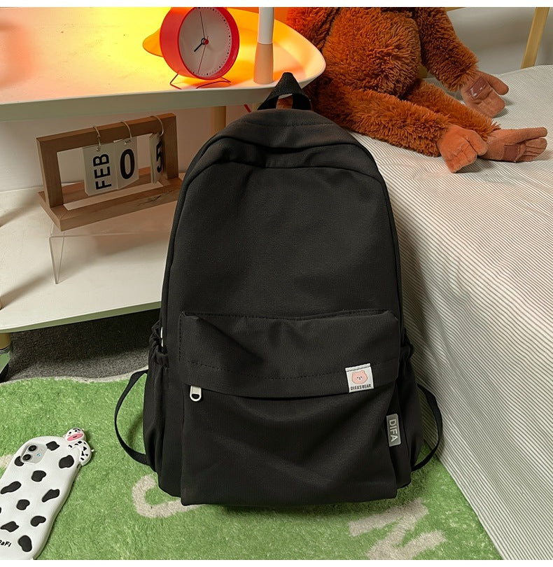 Soft Solid Color Large Capacity Female Backpacks