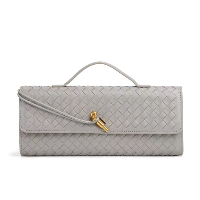 Women's Woven Baguette Fashionable Exquisite Horizontal Hand Handbags