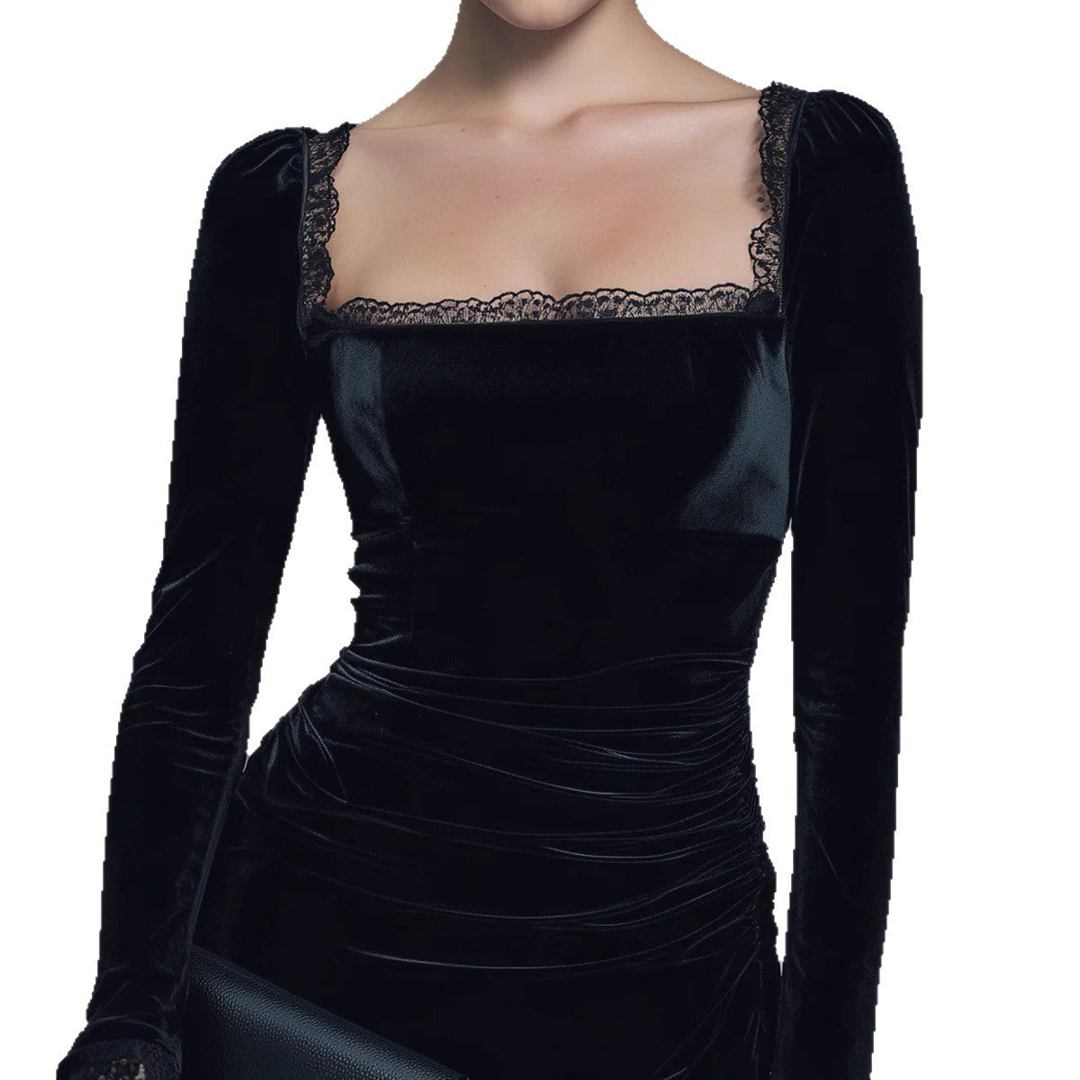 Women's Elegant Slit Lace Long-sleeved Dress Dresses