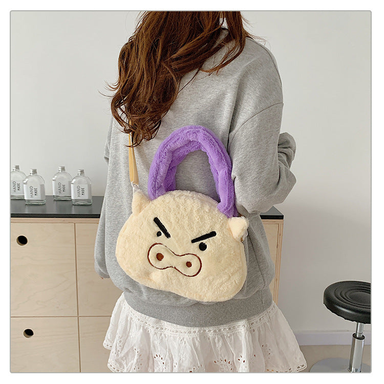 Crayon Rabbit Plush Cute Left Guard Door Pig Crossbody Bags