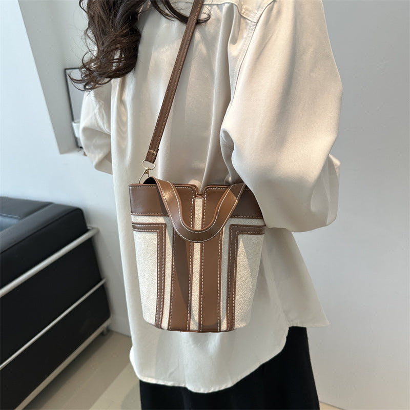 Women's Color Contrast Early Spring Niche Simple Shoulder Bags