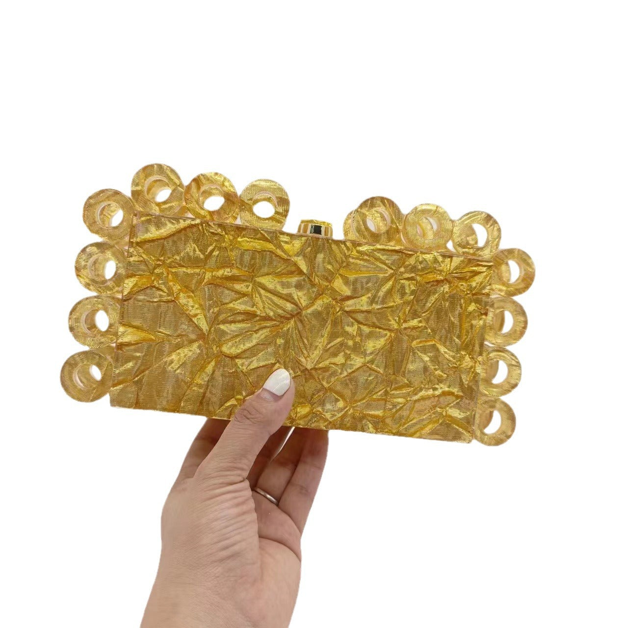 Women's Fashion Circle Acrylic Dinner Banquet Clutch Evening Bags