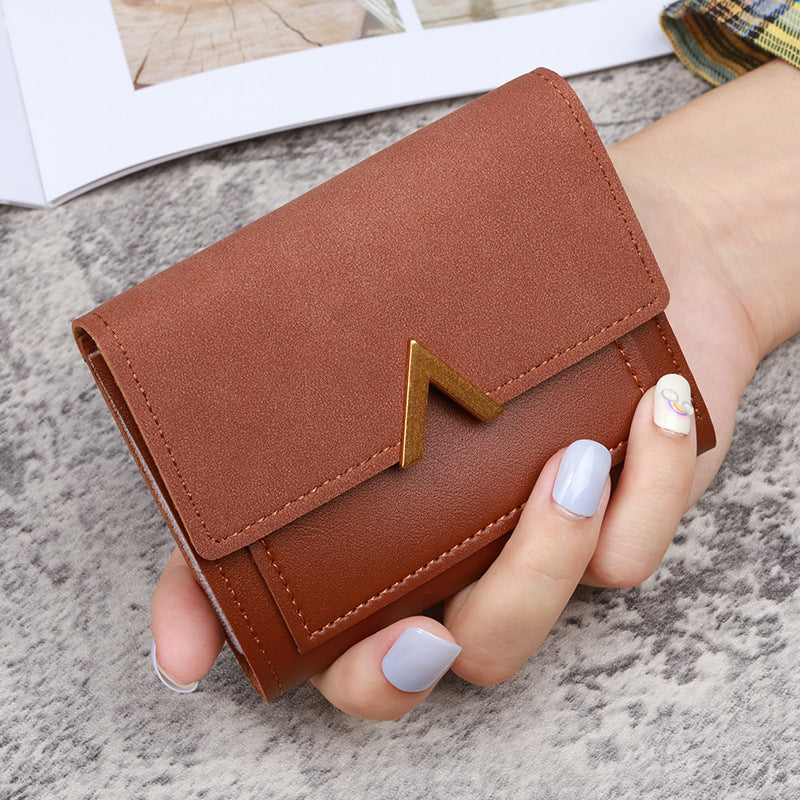 Women's Korean Style Tri Fold Short Vintage Ladies Wallets