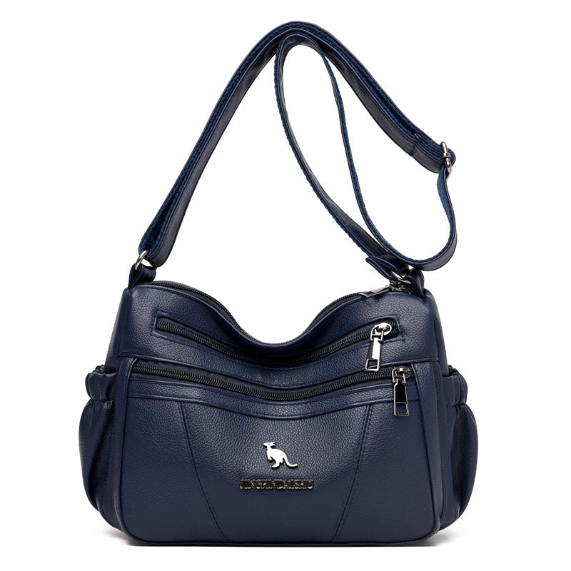 Women's Soft Leather Simple Summer Mother Large Crossbody Bags