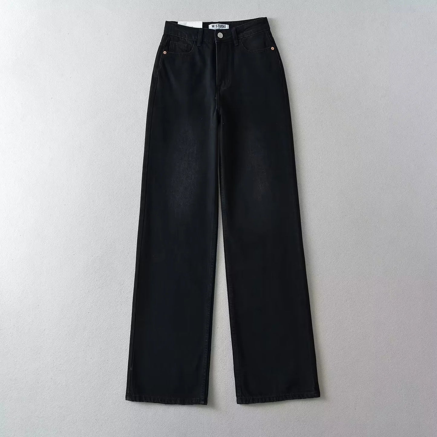 Women's Waist Wide Leg Mop Spring American Jeans