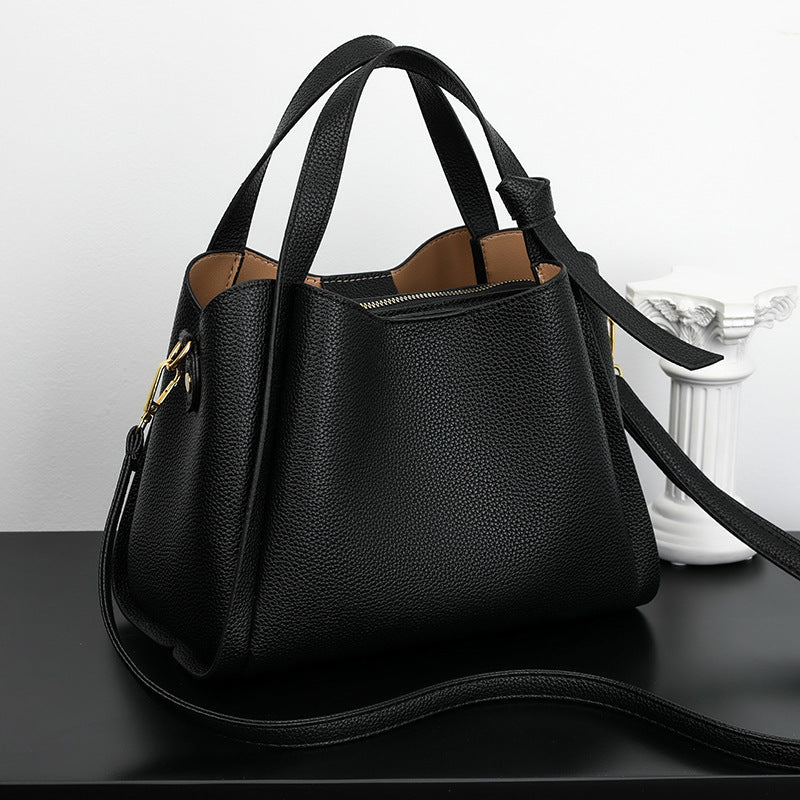 Women's Soft Leather Vegetable Basket High-grade Elegant Shoulder Bags