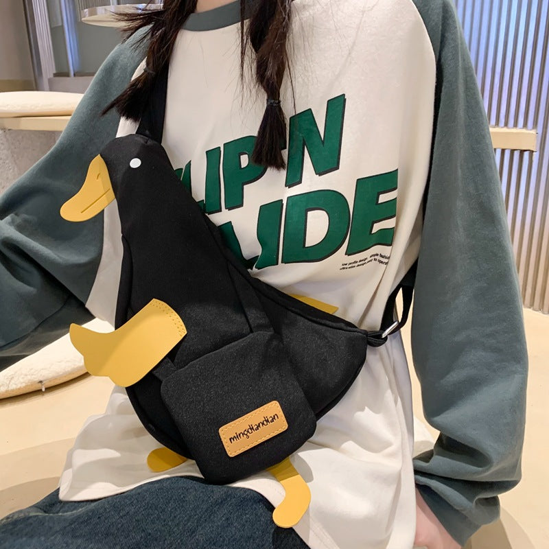 Female Funny Little Duck Versatile College Crossbody Bags