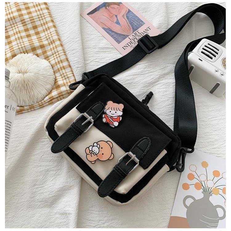 Elegant Wind Canvas Female Cute Fresh Crossbody Bags