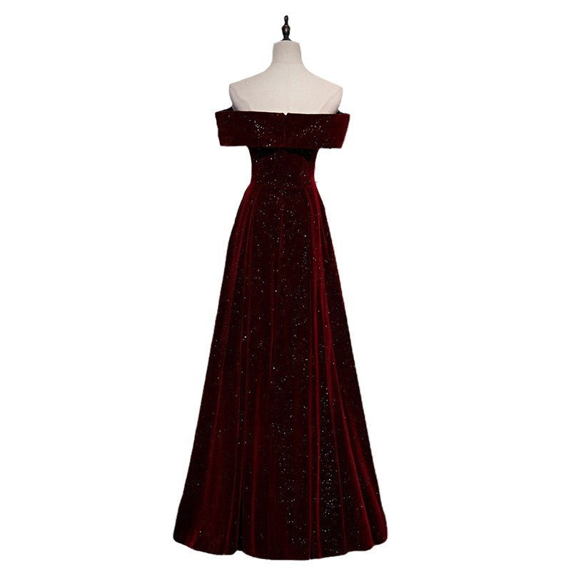 Women's Toast Dress Bride Spring Veet Wine Wedding Dresses