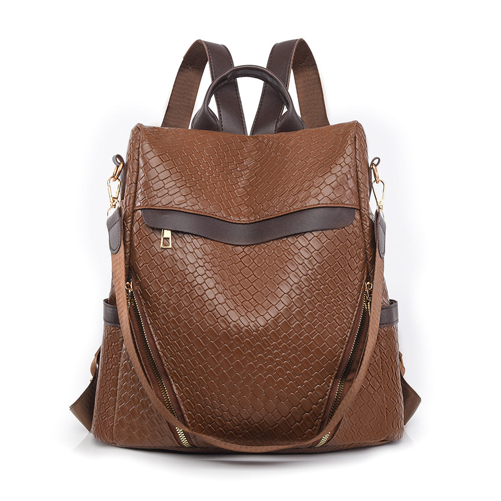 Women's Soft Leather Large Capacity Retro Fashion Backpacks
