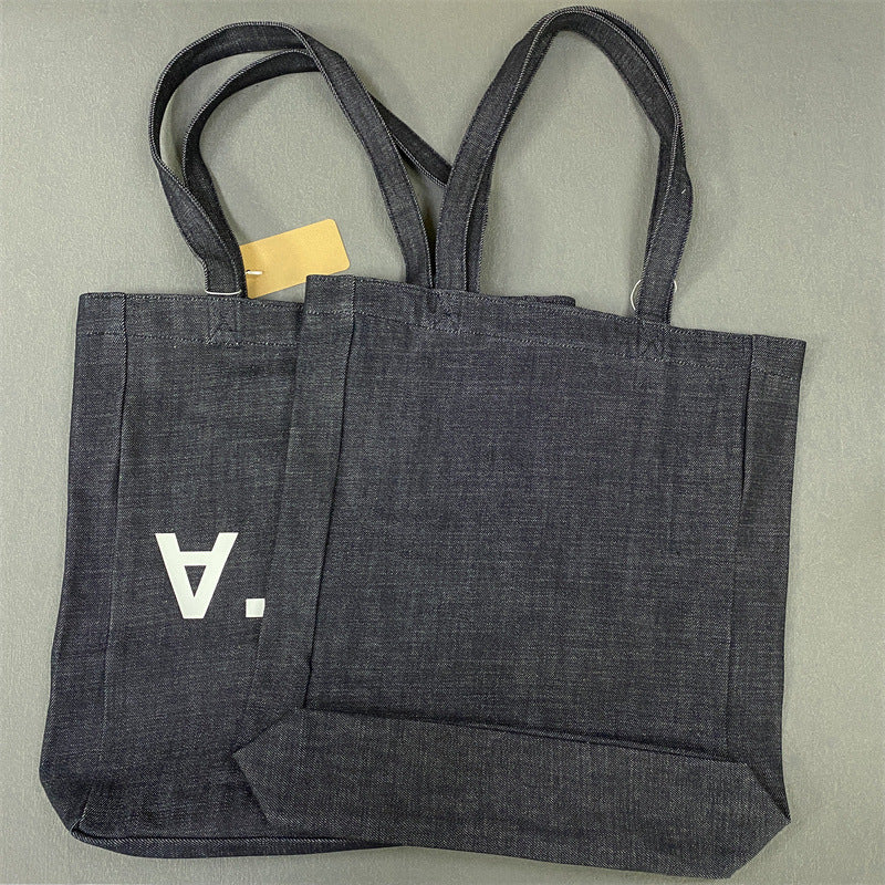 Wind Down Thick Denim Large Capacity Tote Bags