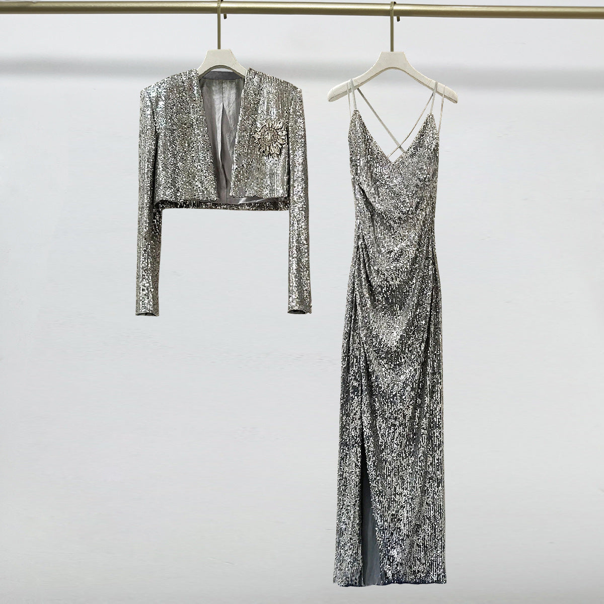 Wind Sequins Badge Quality Tup Suspender Dresses