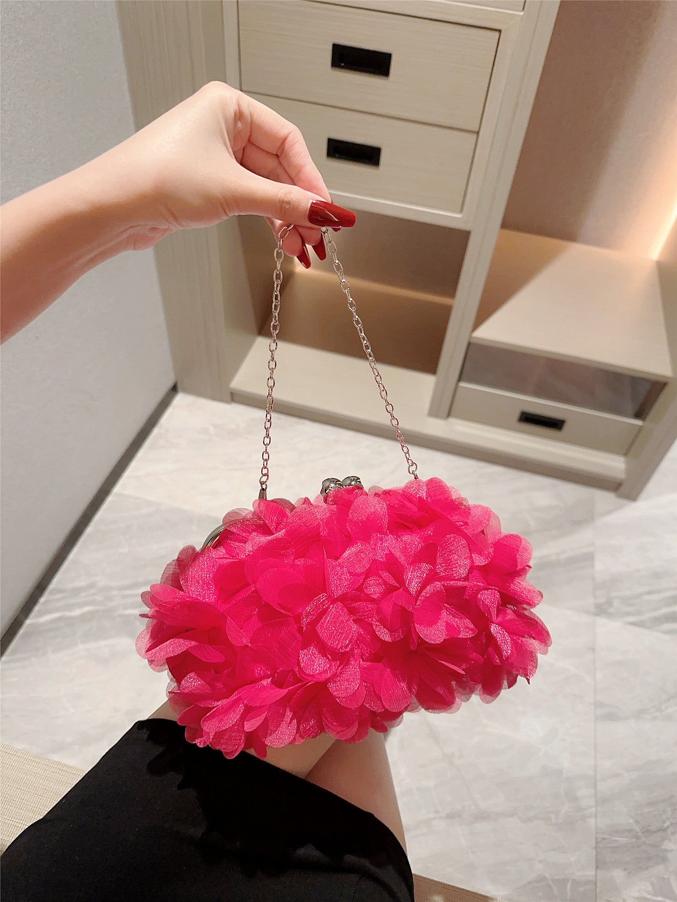 Petal Dinner Hand Holding Fairy Clutch Romantic Wedding Evening Bags