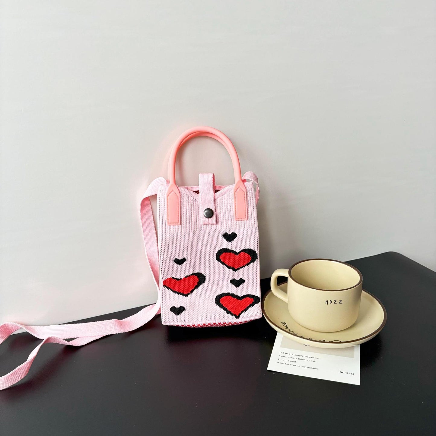 Dopamine High Sense Minority Knitted Korean Phone Bags