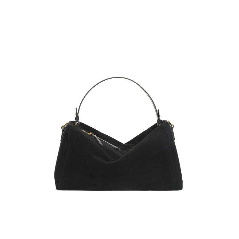 Women's Niche High-grade Versatile Cowhide Suede Pillow Large Shoulder Bags