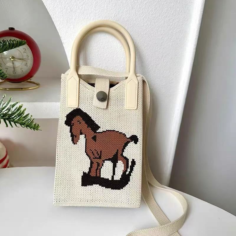 Knitted Mobile Female Cute Cartoon Korean Phone Bags