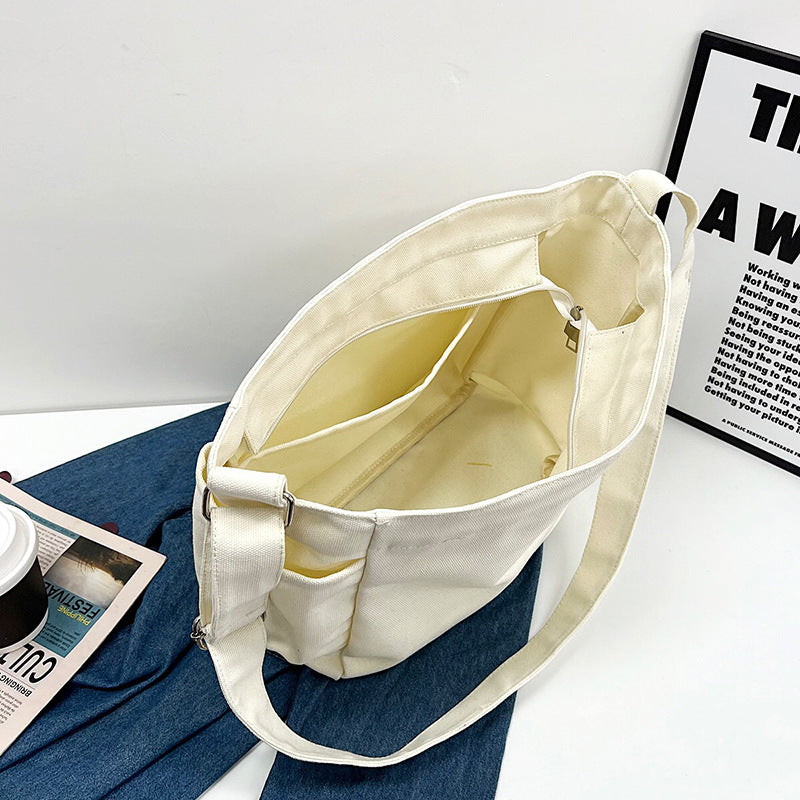 Women's Korean Style Canvas Large Simple Fashion Shoulder Bags