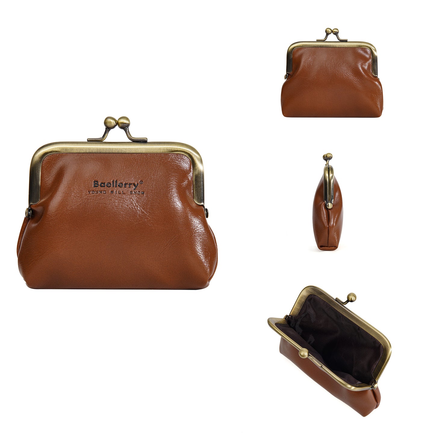 Women's Short Leather Tinplate Relatively Mouth High Ladies Wallets