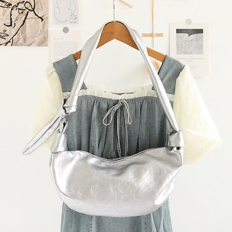 Style Retro Soft Leather Dumpling Croissant Bags