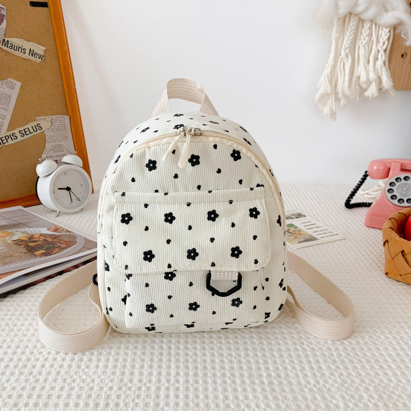 Beautiful Cool Corduroy Cute Female Soft Backpacks
