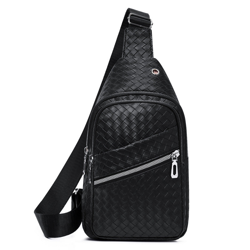 Men's Trendy Soft Leather Simple Waterproof Leisure Men's Chest Bags