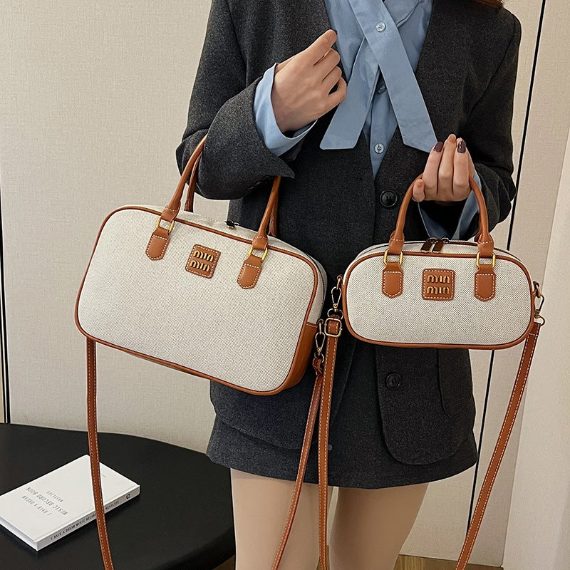Women's Bowling Boston Canvas Retro Leisure Commute Crossbody Bags