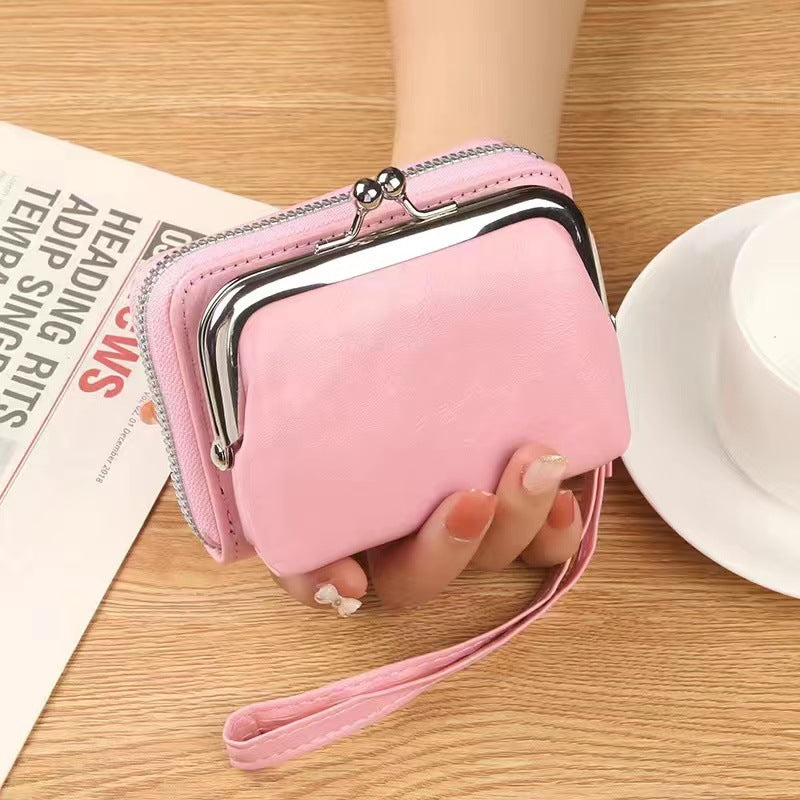 Women's Change Zipper Clip Clutch Vintage Ladies Wallets