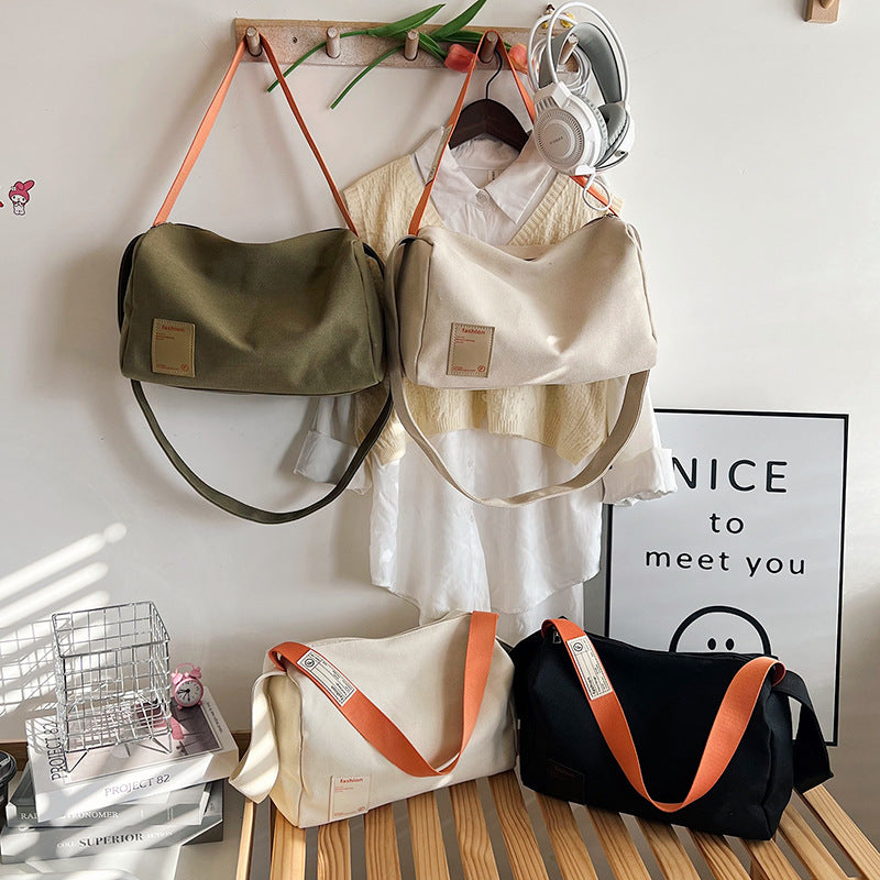Color Contrast Female Winter Wide Strap Bags