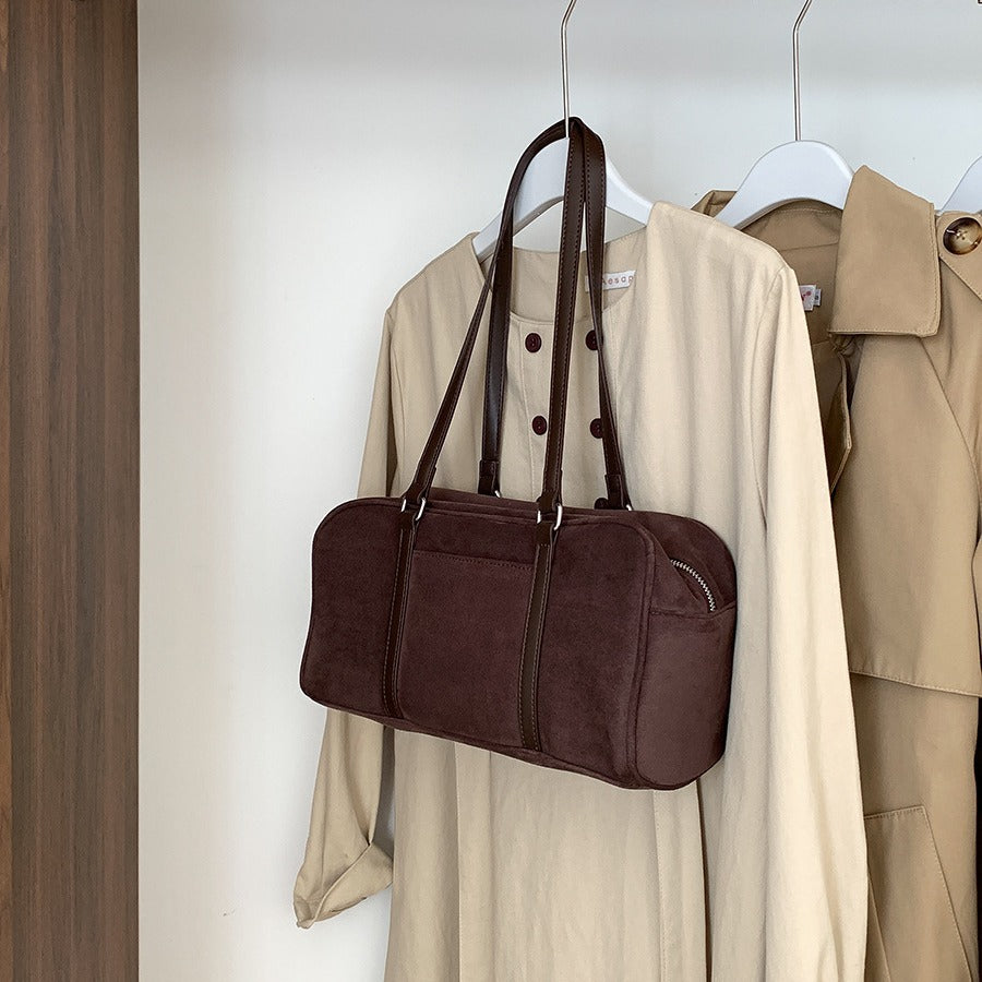 Women's Suede Autumn High-grade Large Capacity Commuter Shoulder Bags