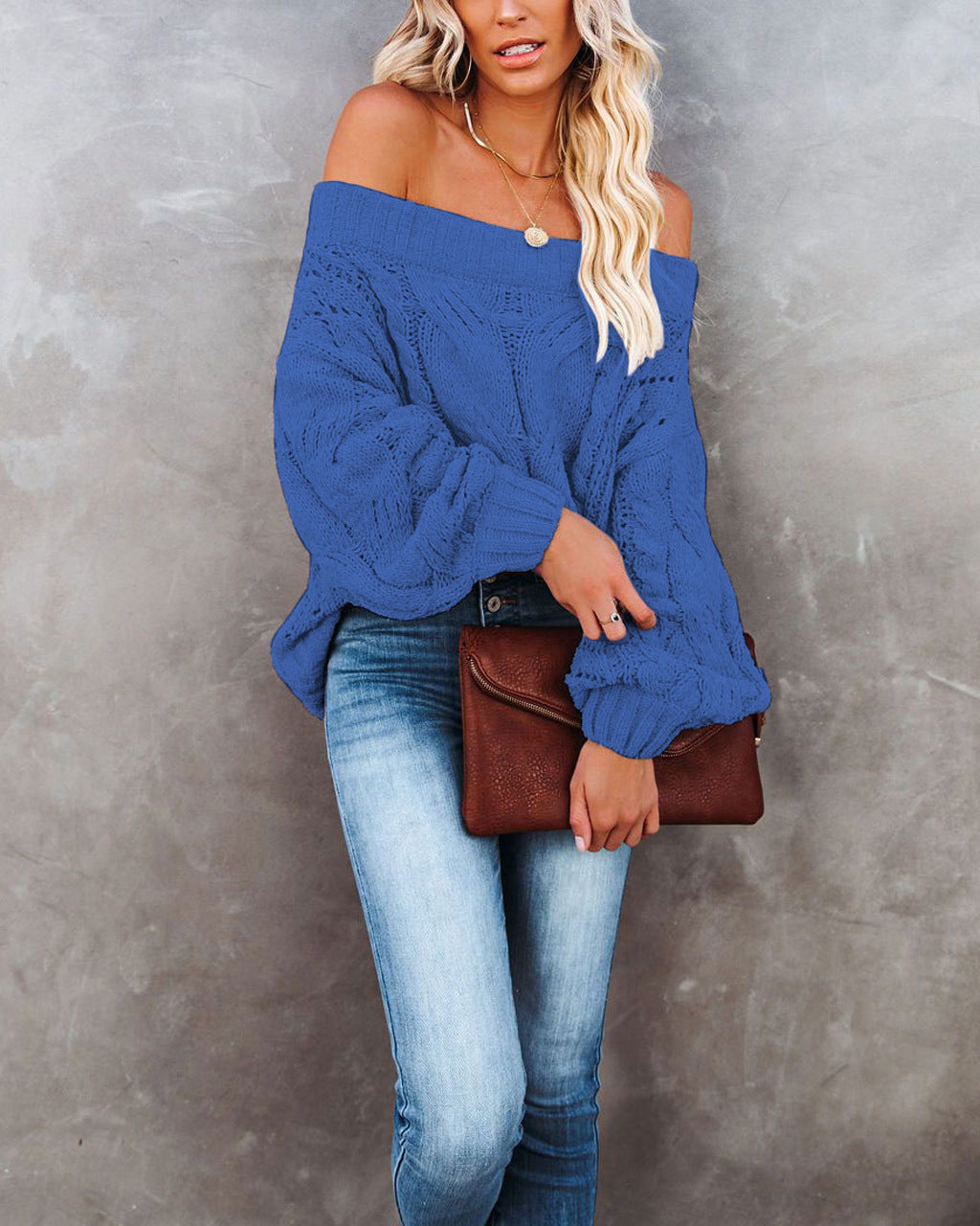 Women's Unique Loose Solid Color Pullover Sweaters