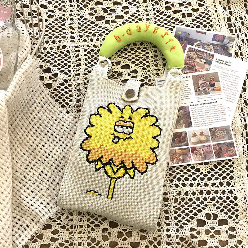 Design Cute Cartoon Mini Knitted Mobile Versatile Phone Bags