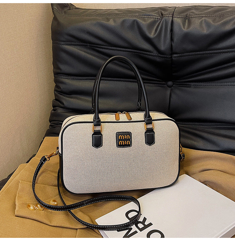 Women's Bowling Boston Canvas Retro Leisure Commute Crossbody Bags