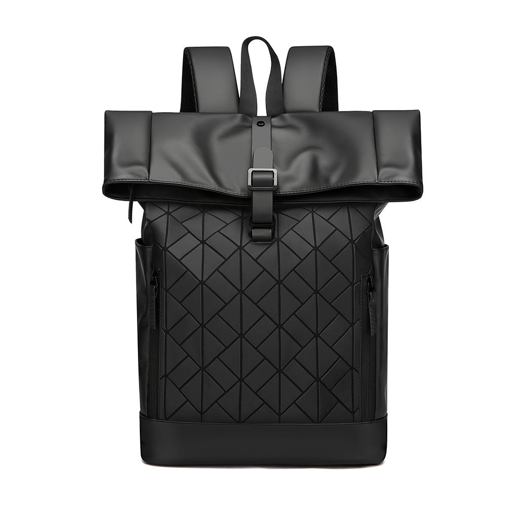 Men's Fashion Geometric Rhombus Large Capacity Commuter Backpacks