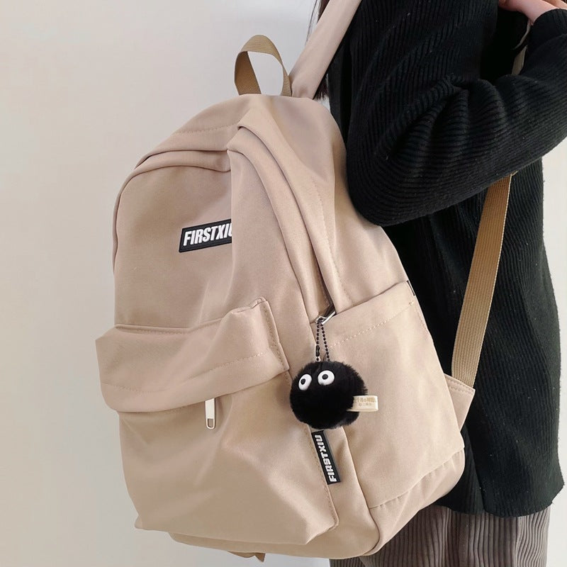 Women's Junior High College Solid Color Minimalist Backpacks