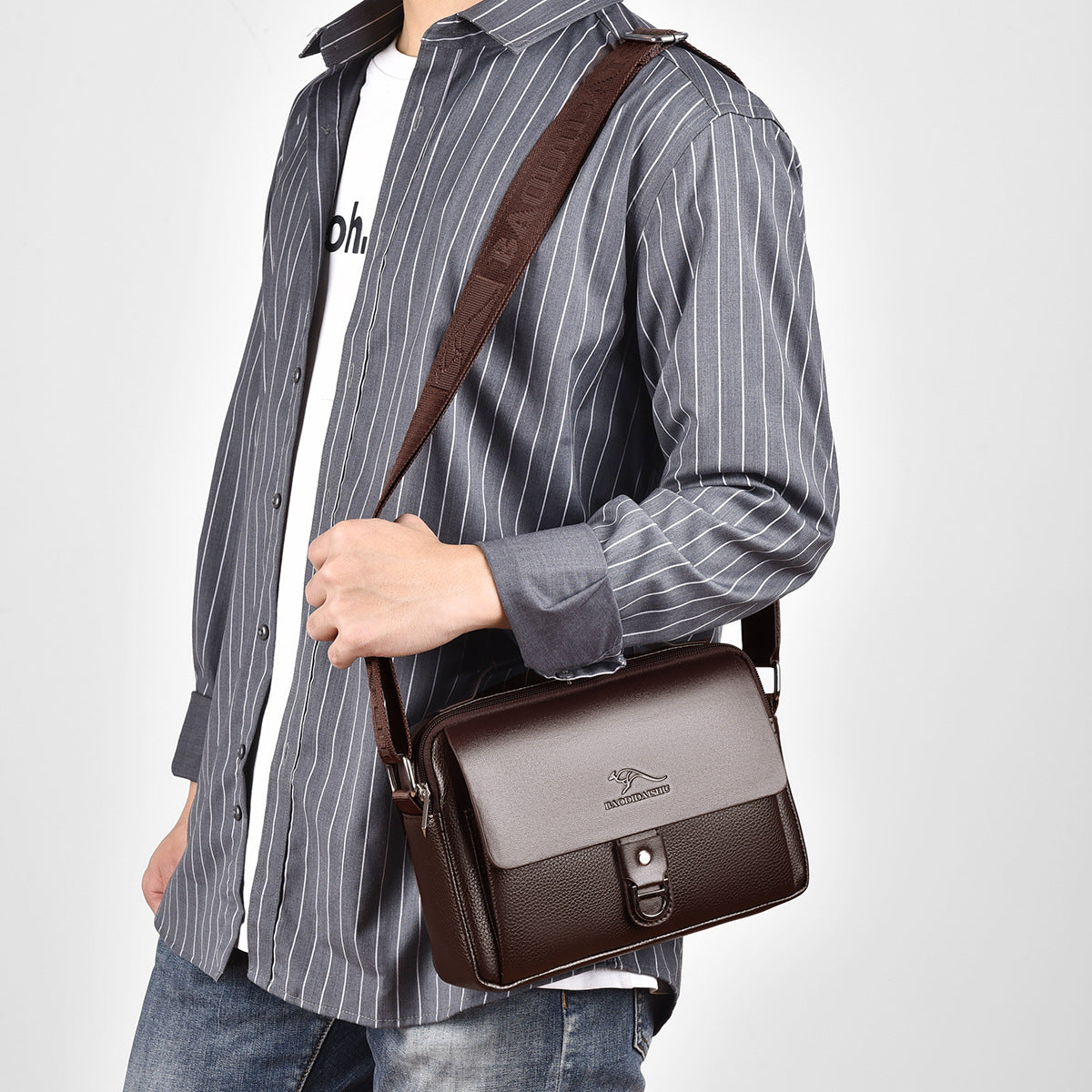 Men's Attractive Charming Elegant Kangaroo Horizontal Men's Messenger Bags