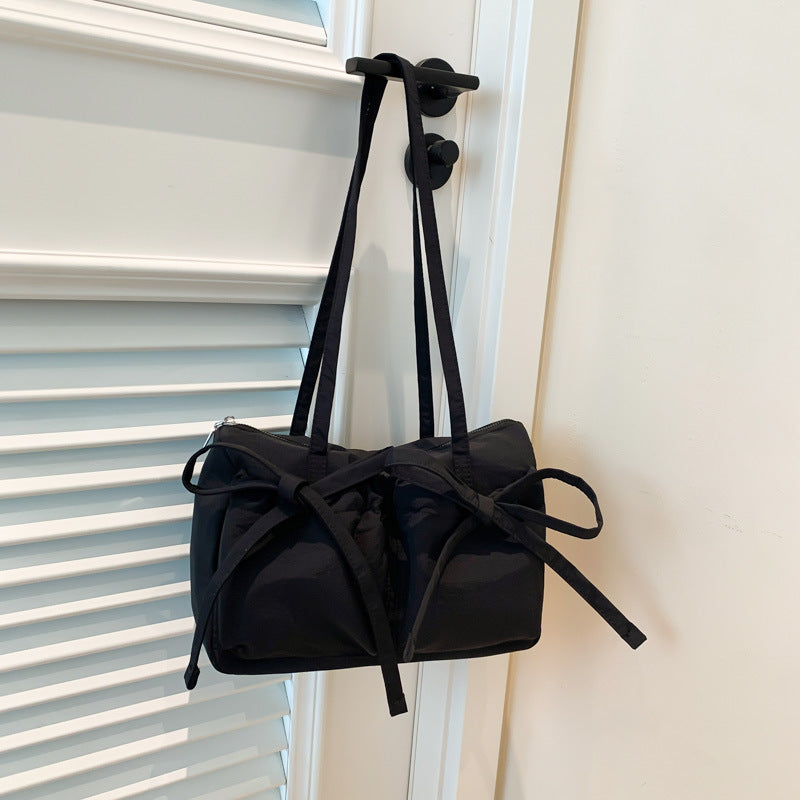 Women's Fashion Bowknot Underarm Large Capacity Cloth Shoulder Bags