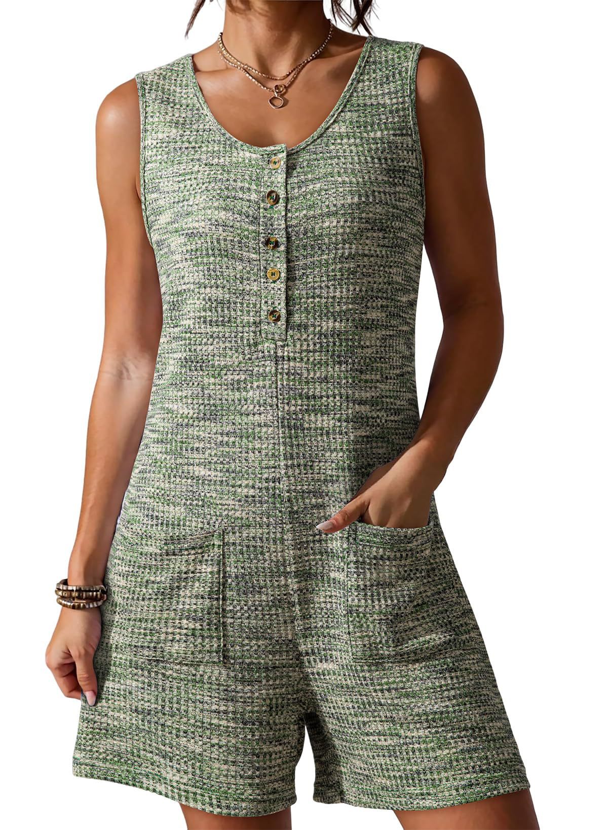 Women's Summer Loose Waffle Wide Leg Jumpsuits