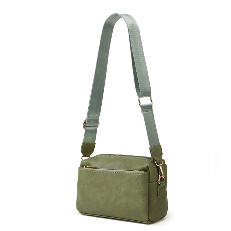 Women's Retro Solid Color Simple Oil Wax Small Square Bags