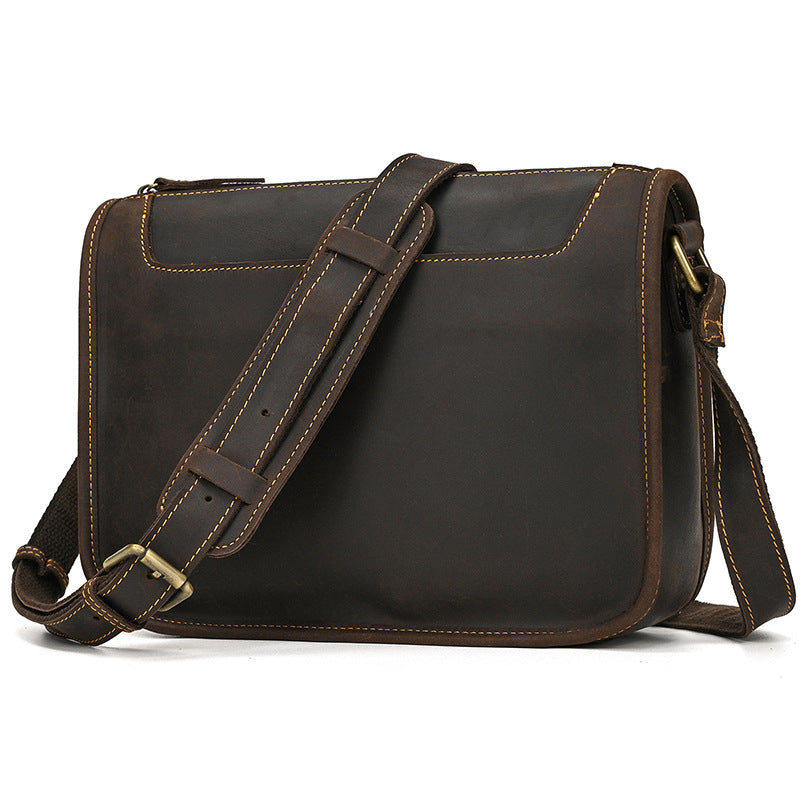 Men's Leather Crazy Horse First Layer Cowhide Men's Shoulder Bags