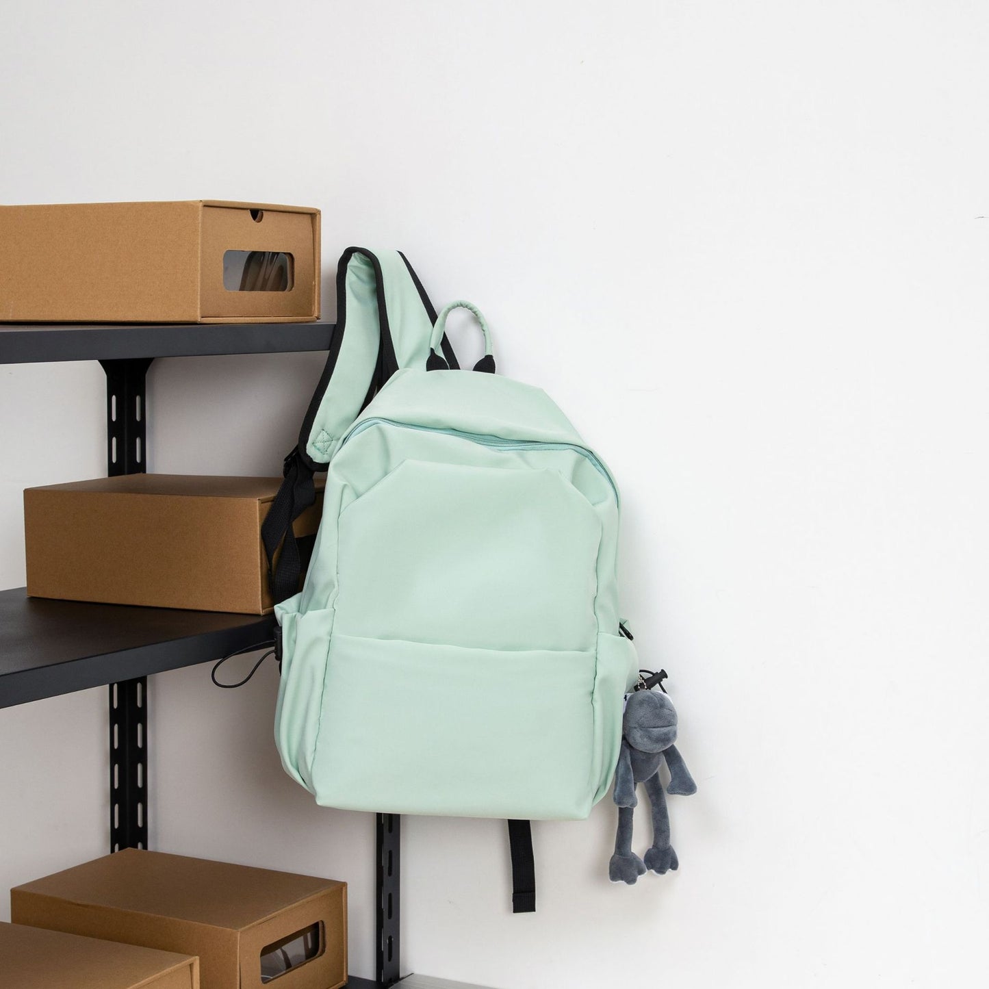 Simple Pure Color Trendy Couple Large Backpacks