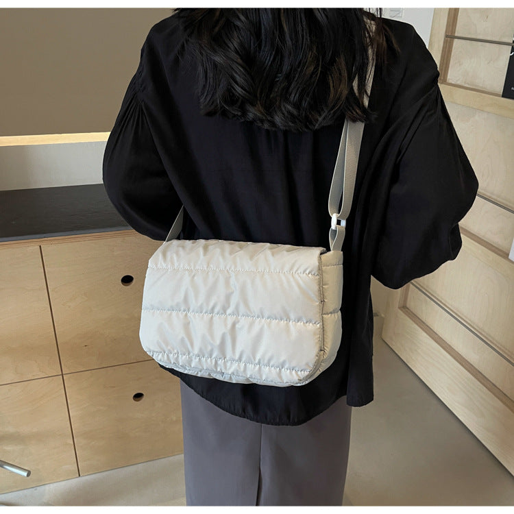 Commuter Cotton Clothing Trendy Fashion Solid Crossbody Bags