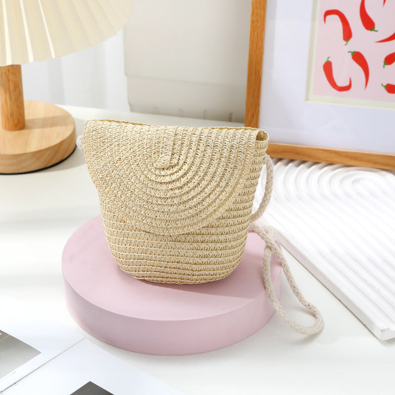 Women's Summer Seaside Holiday Straw Colorful Woven Bags