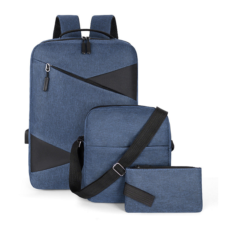 Men's Versatile Computer Simple Three-piece Set Middle School Students' Schoolbags