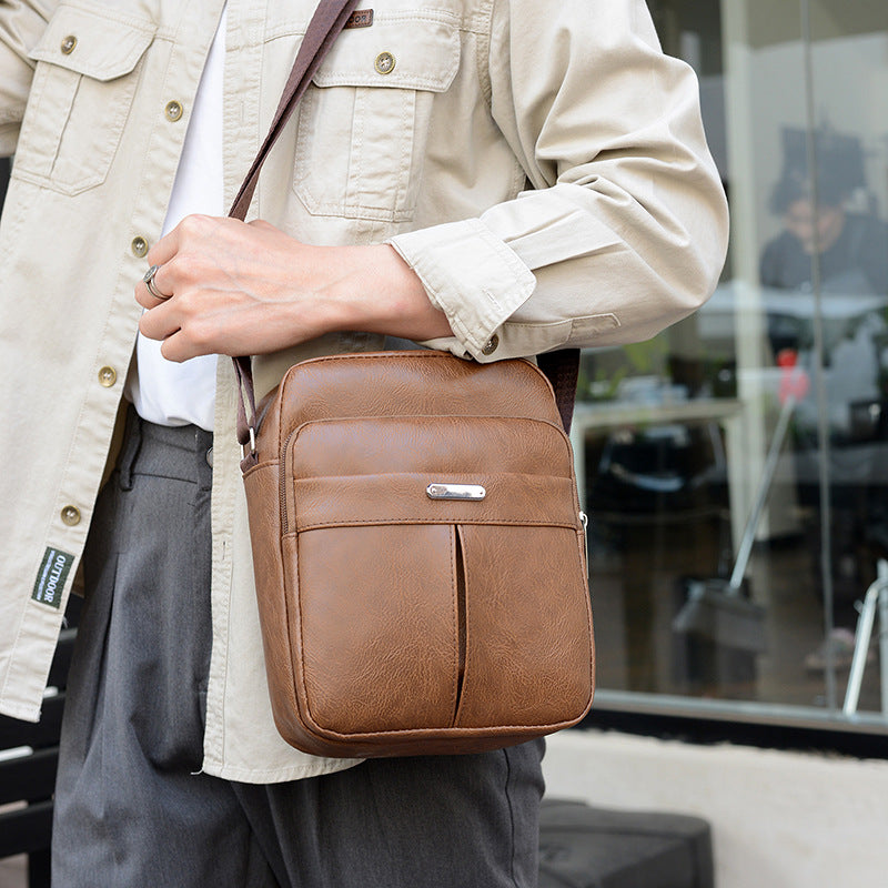 Men's Korean High-grade Leather Fashion Big Men's Shoulder Bags