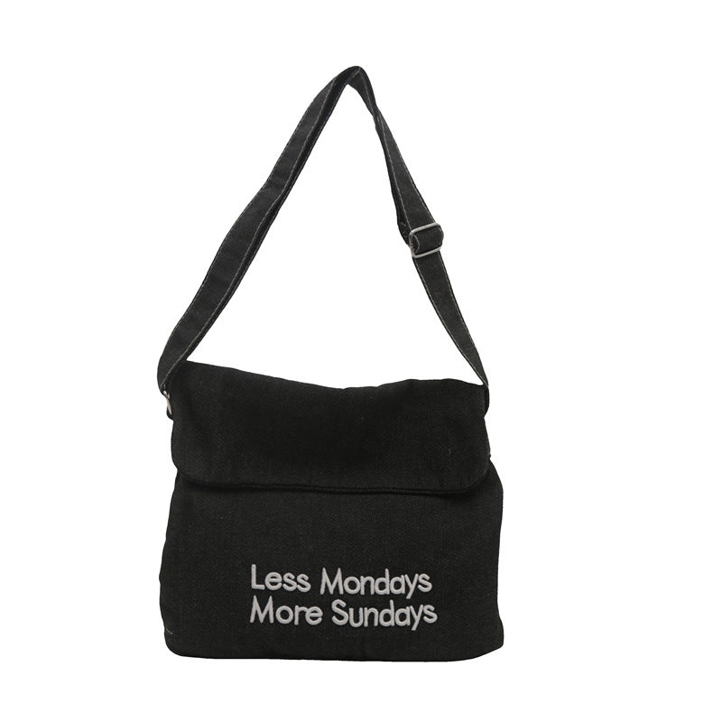 Retro Minority Denim Canvas Large Capacity Crossbody Bags