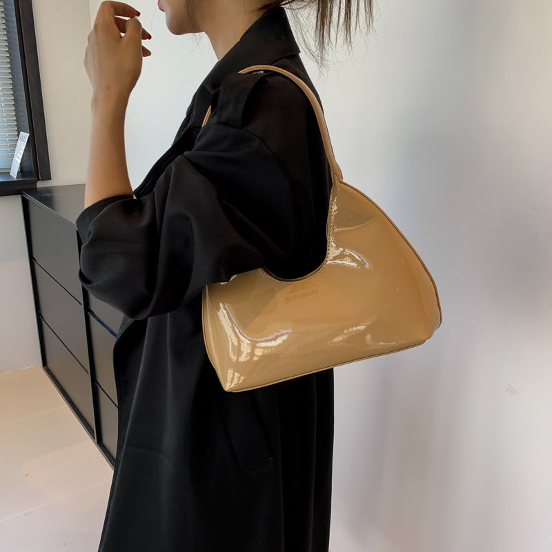 Women's Niche Patent Leather French Stick Selenodont Stylish Armpit Bags
