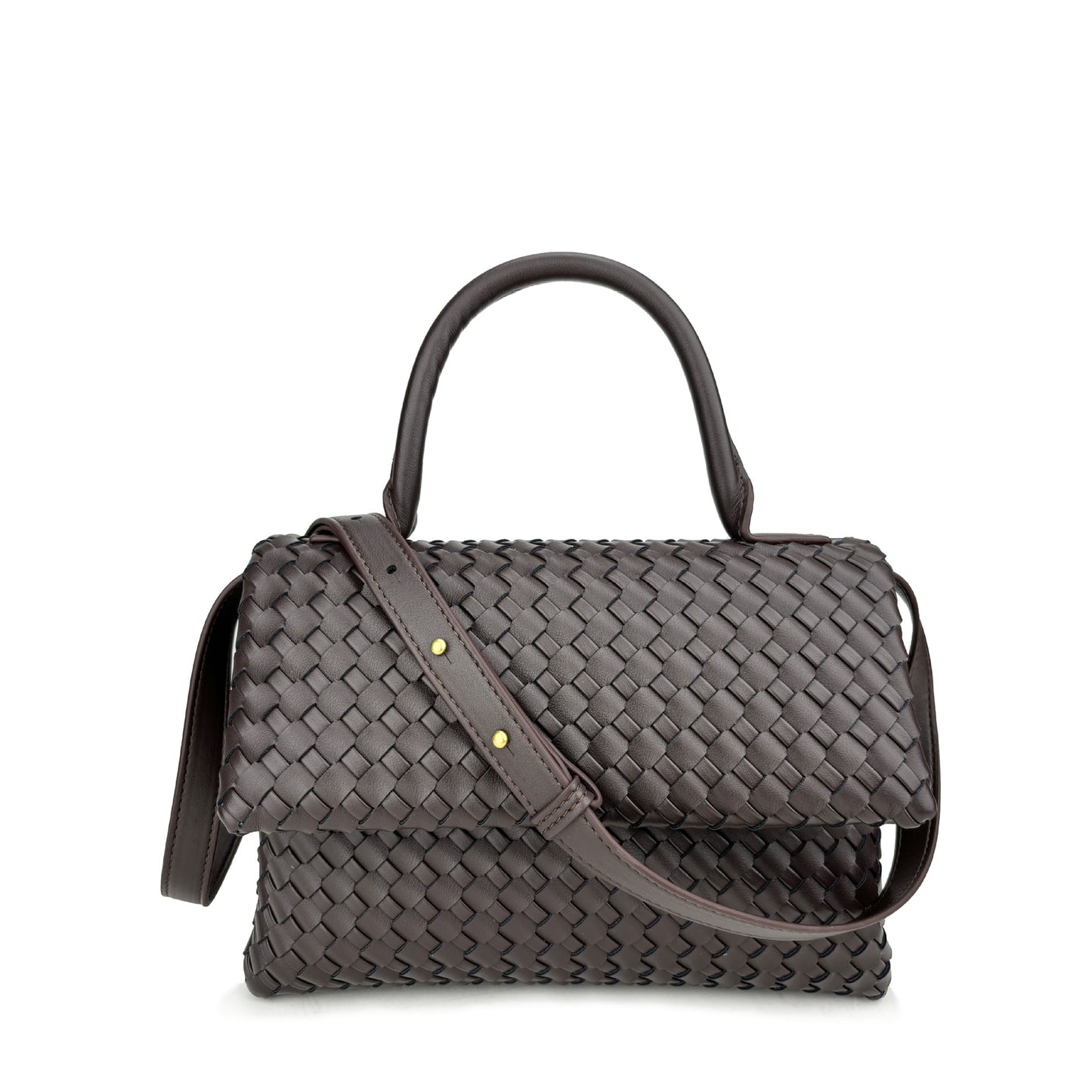 Genuine Leather Woven Fashion Commuter Large Handbags