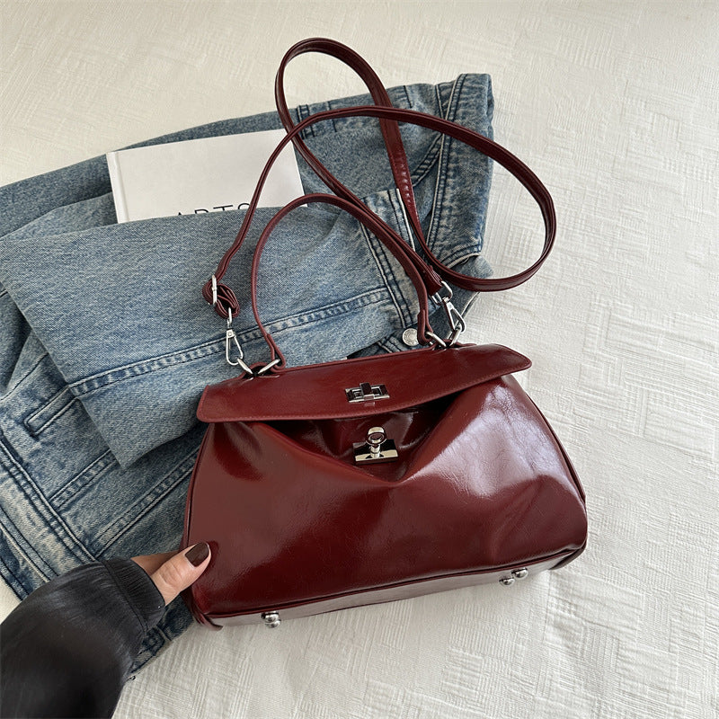 Women's Pleated Portable Autumn Simple Versatile Large Bags