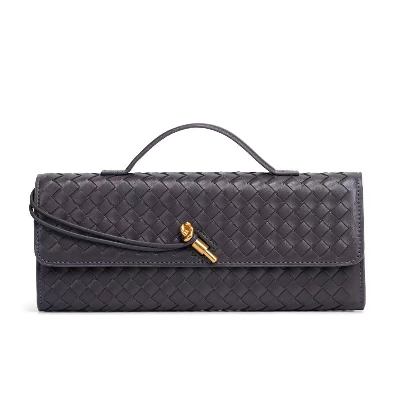 Women's Woven Baguette Fashionable Exquisite Horizontal Hand Handbags